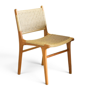 Japandi Scandinavian Teak Wood Patio <b>Chair</b> Minimalist Rope Outdoor Dining <b>Chairs</b> Solid Wooden <b>Garden</b> <b>Chair</b> for Restaurant Hotel - Product Image 2