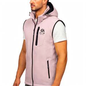 GA GYM ACTIVE Veste matelassée unisexe à capuche, fermeture éclair quart de tour, en polaire, coupe-vent, respirante, col montant, style sportif, pour l'automne, avec logo frontal - Product Image 6