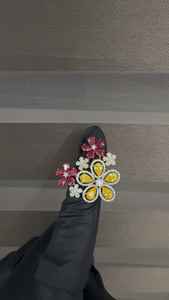 Anillo de Diamantes de Lujo con Flores, Oro de 18K, Zafiro Amarillo y Rubí Rosa, Anillo Floral para Mujer, Joyería Fina, Anillo de Cóctel con Diamantes Personalizados - Product Image 4