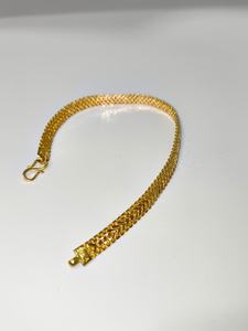 Bracelet chaîne plate en or massif 22 carats motif chevron, style Delhi, bijoux fins pour homme, cadeau de mariage de luxe, fermoir en S - Product Image 2