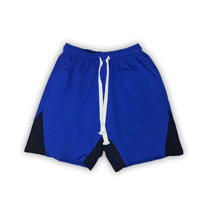 Shorts pour hommes en coton de haute qualité, personnalisés OEM, avec empiècements contrastants et bords bruts, coupe évasée - Product Image 6