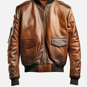 High Quality <b>Winter</b> Formal Men's Leather <b>Jackets</b> with Stand Collar and Front Logo <b>Waterproof</b> Breathable & Eco-Friendly - Product Image 4