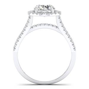 Anillo de compromiso REYES GRA con halo de moissanita de 1.83 quilates, corte brillante redondo, plata de ley 925 certificada, para mujer, joyería fina. - Product Image 4
