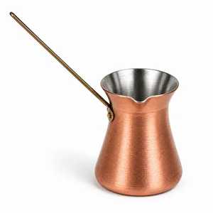 Cafetera Turca de Cobre Cezve, Cafetera Ibrik para Estufa con Mango Largo de Metal para Cocina y Restaurante - Product Image 1