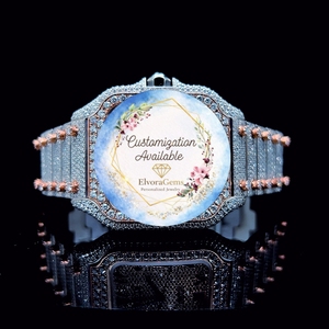 Reloj Inteligente Redondo con Correa de Acero Inoxidable, Personalización con Gemas Disponible, Joyería Personalizada - Product Image 1