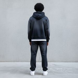 Survêtements à capuche personnalisés imprimés, effet délavé, coupe-vent, anti-UV, 100 % coton, style streetwear vintage, avec cordon de serrage - Product Image 4