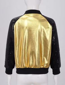 Blouson Bomber Varsity Doré pour Homme en Mélange de Laine, Col Montant, Fermeture Éclair, Style Décontracté pour l'Automne - Product Image 3