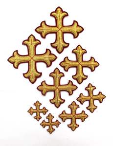 Juego de Parches/Aplicaciones Bordadas en Oro de Lujo con Diseño 3D en Relieve, Resistentes al Agua, Personalizables para Vestimentas Religiosas - Product Image 5