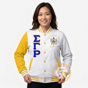 เสื้อแจ็คเก็ตวาร์ซิตี้แบบควิลท์ปักลายซิกมาแกมมาโร ผ้าซาตินสั่งทำพิเศษ คุณภาพสูง ระบายอากาศได้ดี กันน้ำ แห้งเร็ว สำหรับผู้หญิง - Product Image 5