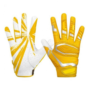 Fabricación por Contrato de Guantes de Fútbol Americano con Agarre Duradero en la Palma, Colores del Equipo y Logotipo Personalizado para Clientes de Marca Privada - Product Image 1