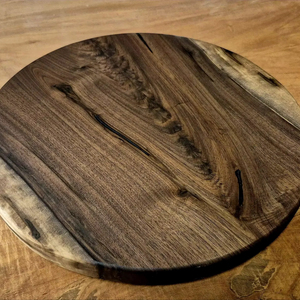 Wood Double Tier Rotating Tray Smooth-Spin Lazy Susan for <b>Tabletop</b> Spice Serving - Product Image 1