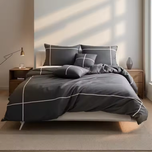 Juego de Edredón de Algodón con Estampado de Lunares Azules, 400 Hilos, 3 Piezas, Ropa de Cama Moderna para el Hogar, Lavable - Product Image 6