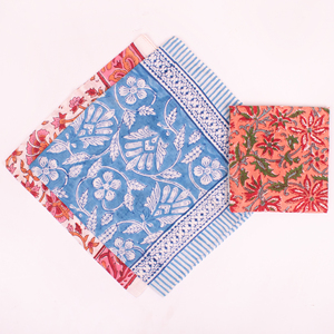 Hand Block Printed Cotton <b>Bandana</b> For Men & Women Ethnic Square Scarf Sustainable Style Headband Traditional Craft Face Cover - Product Image 2