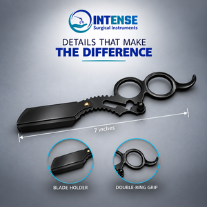 มีดโกนตรงแบบมืออาชีพพร้อมด้ามจับแบบกรรไกรและใบมีดเปลี่ยนได้ 4 ใบฟรี - Product Image 3