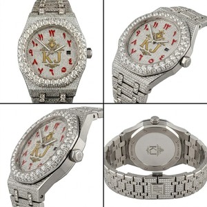 Vente imbattable - Montre en diamant moissanite haut de gamme - Qualité supérieure - Mouvement automatique - Acier inoxydable brillant - Verre - Product Image 2