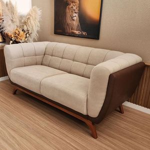 Modern 3 Seater Fabric <b>Sofa</b> with Solid <b>Wood</b> <b>Frame</b> for Living Room Furniture - Product Image 1