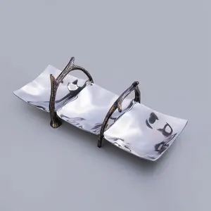 Plateau de rangement de vanité tendance en aluminium à bordure miroir, design géométrique carré, pour table ou comme vase, Noël, Made Zahid Exports Big - Product Image 5