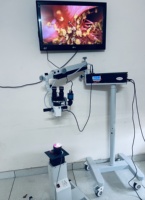 Portable Neurosurgery Microscope Binocular 3/5 Step Zoom Magnification Coaxial Illumination 12.5x WF Eyepiece Floor Stand/Table