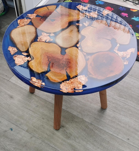 Best Quality Handmade Round Shape <b>Epoxy</b> Resin Wood Coffee <b>Table</b> for Home and Office Use Available Home Decor - Product Image 6