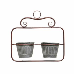 Pot de fleurs suspendu en métal décoratif de style vintage pour balcon, jardin, patio, plantes - Product Image 6