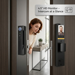 Cerradura Inteligente para Puerta con Video Tuya: Reconocimiento Facial 3D, Intercomunicador con Monitor HD, Huella Dactilar y Acceso Remoto, Aleación de Aluminio Negro - Product Image 6