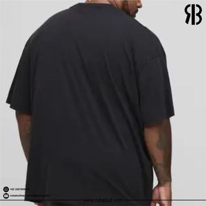 Camiseta Rubabull Vintage extragrande negra para hombre, camiseta de manga corta con estampado de jersey de algodón, estilo cuello redondo, para unisex - Product Image 3