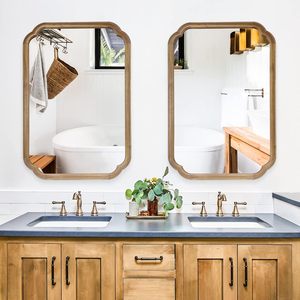 Espejo de Baño con Esquinas Redondeadas para Pared, Espejo Decorativo Rústico para Dormitorio, Sala de Estar o Tocador - Product Image 5
