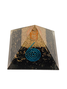 Pyramide de Reiki en Orgone, Tourmaline Noire et Couche de Cuivre avec Pointe de Cristal – Vente en Gros en Ligne chez Amayra Crystals Exports India - Product Image 3