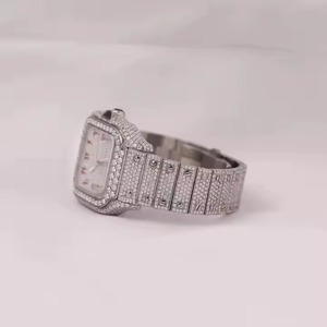 Wholesale Price Most Selling High Quality Mechanical Full Iced VVS Clarity Moissanite Diamond Stainless Steel Ceramic Case Water - Product Image 2