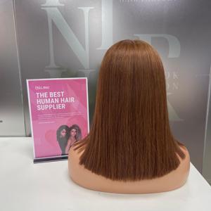 Extensions de cheveux humains vietnamiens Super Double Drawn perruque de qualité supérieure Bang couleur brun clair - Product Image 4