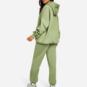 Conjunto deportivo informal para mujer, chándal oversize con logo, ropa de entrenamiento, ropa para correr, conjunto de dos piezas de largo completo. - Product Image 2