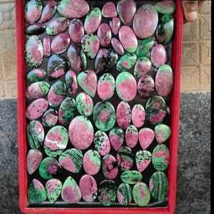 Piedras Preciosas Sueltas de Zoisita Rubí Natural al por Mayor, Cabujones de Anyolita Rosa Verde para la Fabricación de Joyas - Product Image 4