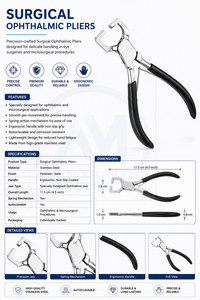 Pince ophtalmique AL MIDA pour chirurgie oculaire, instruments microchirurgicaux en acier inoxydable, certifiée CE Classe II, prise en main facile - Product Image 6
