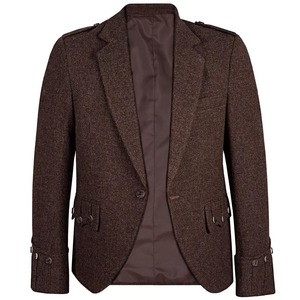 Chaqueta de Tweed Marrón Personalizada con Diseño Argyle, Abrigo de Tweed Premium, Moda de Invierno - Product Image 1