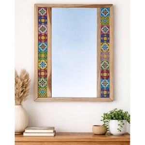 Acacia Wood Terrazzo <b>Mirror</b> Wholesale | Modern Statement Wall <b>Mirror</b> India - Product Image 6