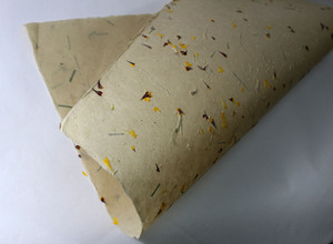 Feuilles de papier de jardin ivoire 80 GSM pour l'art et l'artisanat, pétales de fleurs et herbe hachée fine, compatibles sérigraphie, en pâte de cellulose - Product Image 4