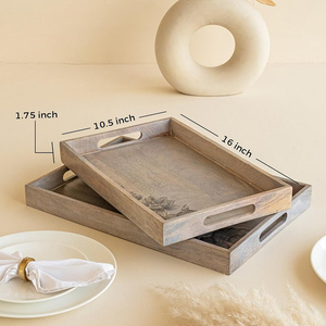 Bandeja Rectangular de Madera Maciza con Acabado Natural, Perfecta para Desayuno, Té, Bocadillos, Decoración del Hogar y Hoteles, Suministro al por Mayor - Product Image 3