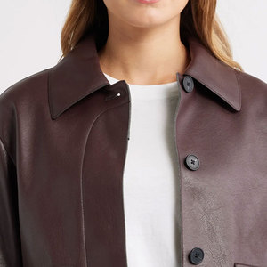 New Fashion Custom Winter 100% Genuine Leather Breathable Women's Cropped Quilted Leather Jackets For Sale - Product Image 6