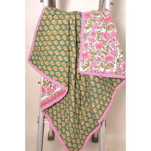 Edredón Reversible de Algodón para Bebé, Manta Floral Hecha a Mano para Niños Pequeños, Decoración Bohemia para Cuarto de Bebé y Regalo para Recién Nacidos - Product Image 2