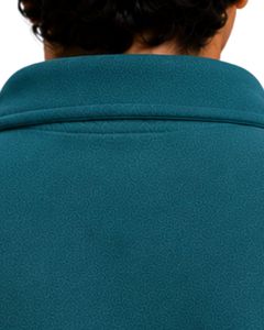 Teal Men Oversized Quarter Zip Sweatshirt Pullover Fleece Cotton Polyester Casual Winter Sweatshirt With <b>Stand</b> Collar Zip Neck - Product Image 6