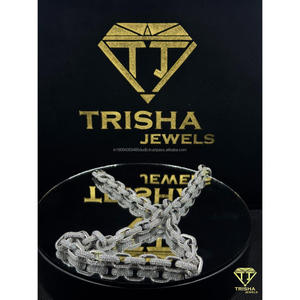 Premium <b>Iced</b> <b>Out</b> Cuban Link <b>Chain</b> Necklace with Lab Grown Diamonds Luxury Men's Fashion Jewelry By Trisha Jewels - Product Image 6