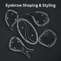 Ensemble de règles de traçage des sourcils en acrylique transparent, gabarits professionnels pour la mise en forme des sourcils avec marquages de mesure pour le microblading