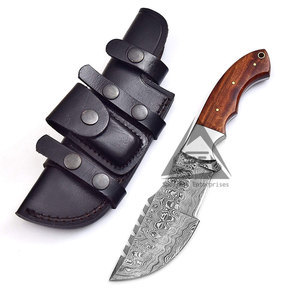Couteaux à lame fixe personnalisables en acier Damas inoxydable avec manche en bois, garantie 3 ans, support OEM, haute qualité, meilleur choix - Product Image 2
