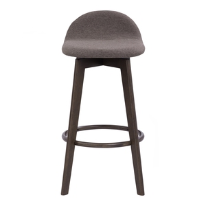 Modern High Height Chair <b>Bar</b> <b>Stool</b> <b>with</b> Upholstered Fabric Low <b>Back</b> Seat for Dining Room and Breakfast <b>Bar</b> - Product Image 2