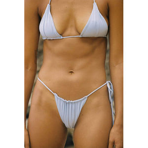 Ensemble de maillots de bain de luxe pour femmes, triangle personnalisé, design de créateur, bikini halter 3 pièces, 100% polyester spandex, haute élasticité - Product Image 4