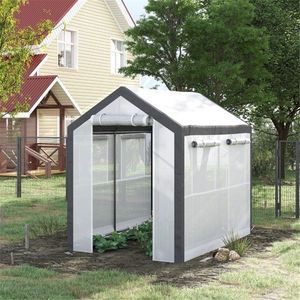 "Modern Mini Home Garden Poly <b>Greenhouse</b> Easy Assembly Steel <b>Plastic</b> Frame PVC Coated Galvanized Small Wood Metal Options" - Product Image 1