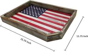 Plateau de service patriotique en MDF laqué écologique pour le Festival Americana, idéal pour les fêtes du Memorial Day et du 4 juillet - Product Image 5
