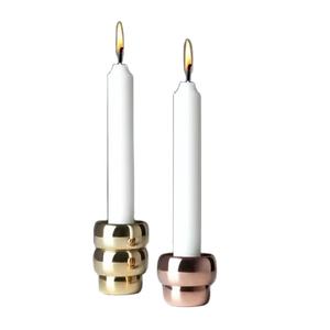Bougeoir empilable en laiton bougeoir décoratif de luxe en métal conception modulaire pilier bougie décor à la maison noël pâques - Product Image 1