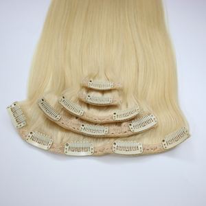 Clip en la extensión del paquete de cabello humano, 100% cabello Natural Remy vietnamita sin procesar - Product Image 2