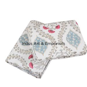 Sanganeri indien fait à la main bloc de draps imprimés ensembles de literie drap de lit avec taie d'oreiller - Product Image 1